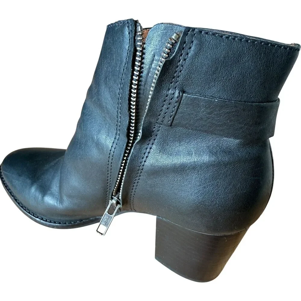Madewell Women’s Leather Booties Size 7.5 Kelci Heeled Ankle Boots Black Leather